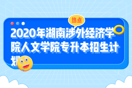 湖南涉外經濟學院人文學院專升本