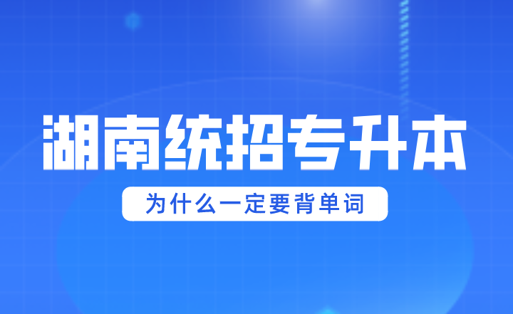 湖南統招專升本為什么一定要背單詞？
