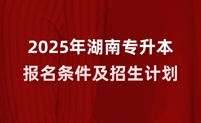 2025年湖南專升本報名條件及招生計劃