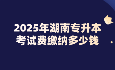 2025年湖南專升本考試費繳納多少錢？